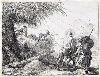GIOVANNI D. TIEPOLO Group of 4 etchings from Fuga in Egitto.